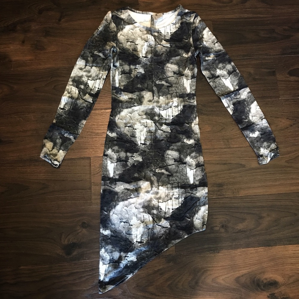 ASYMMETRICAL BACKLESS GREY H&M DRESS